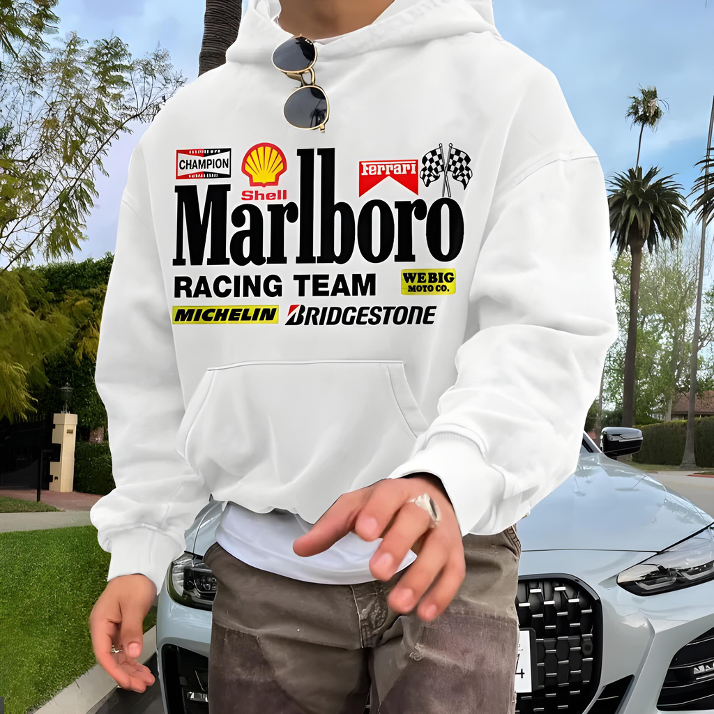 Racing Brands Hoodie - White - Oversized Hoodie 400 GSM