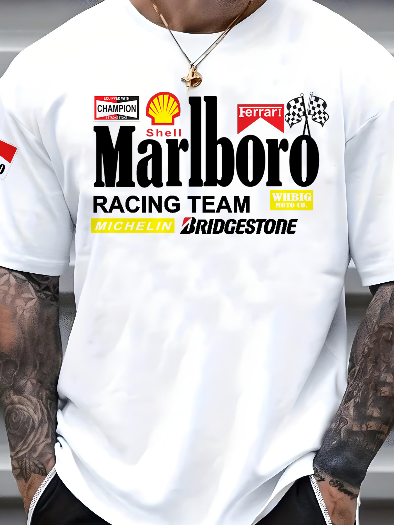 T-Shirt - Racing Brands - White - Oversized